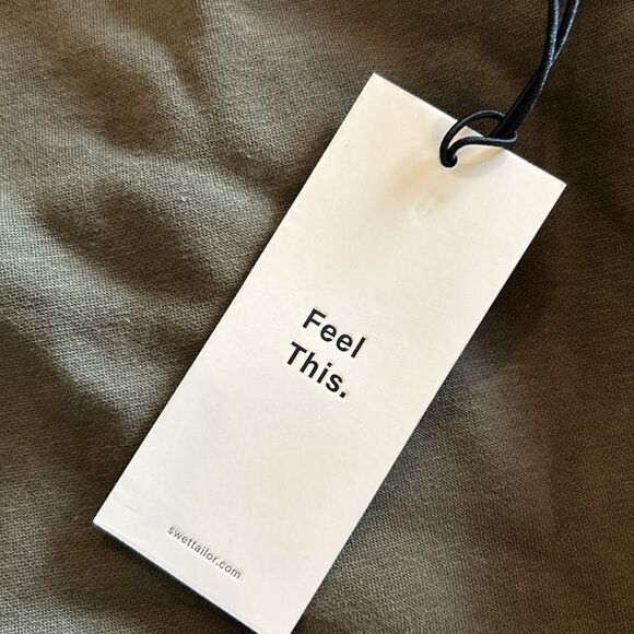 NEW Swet Tailor Mens Army Green Stretch Fleece Zip Hoodie - Picture 5 of 8